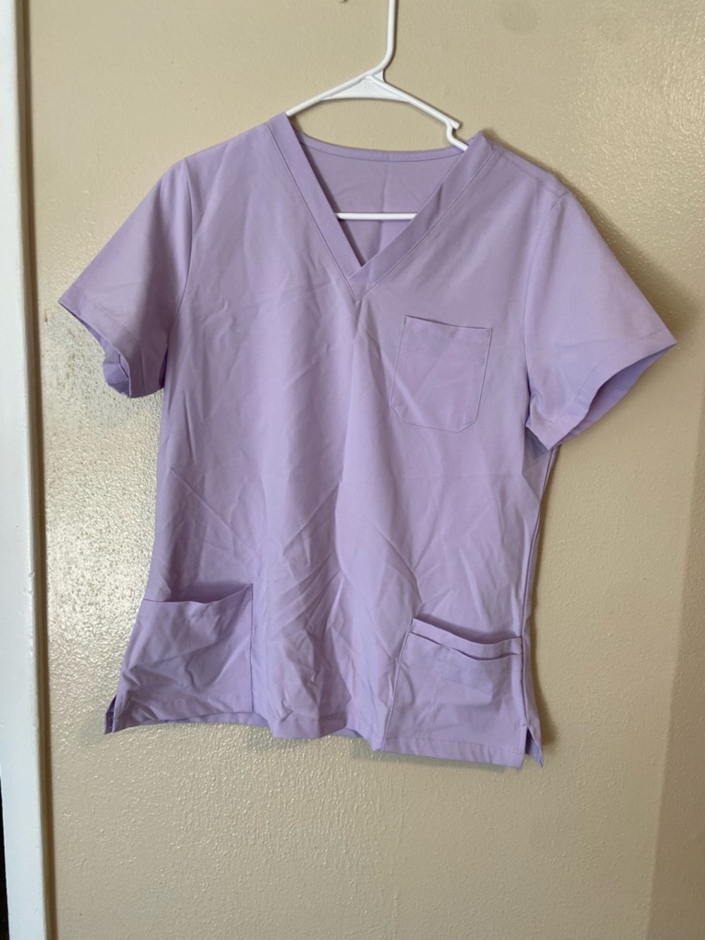 Women’s V-Neck Scrub Top with Jogger Pants - Lavender